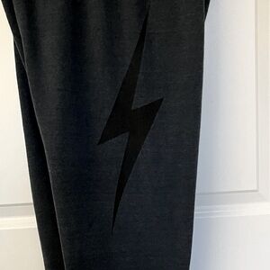 RARE Aviator Nation Bolt Sweatpants (Women’s Large) - Charcoal jogger,Black Bolt